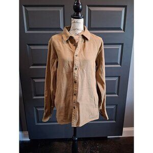 rag & bone Austin Button-Front Relaxed-Fit Ermine Brown Overshirt/Pre-owned, Sz.